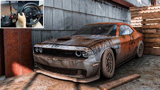 Rebuilding Dodge Challenger SRT Hellcat 1000HP  Forza Horizon 5  Thrustmaster T300RS gameplay [upl. by Celio]