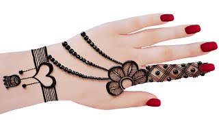 Very beautiful stylish back hand mehndi design  easy mehndi design  mehndi ka design  mehndi [upl. by Wurst]