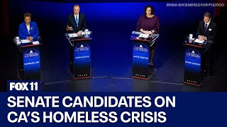 Top4 Senate candidates discuss Californias homeless crisis [upl. by Nylirahs]