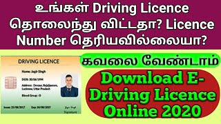 How to find Driving licence number if lost in tamilHow to download EDriving License Gen infopedia [upl. by Stilu603]