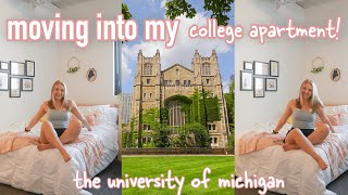 MOVING INTO MY COLLEGE APARTMENT  college move in vlog 2021  the University of Michigan [upl. by Jordon]