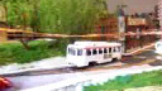 ROUTE 3 PARTIAL HO SCALE MODEL KAWASAKI TROLLEY TRIP AROUND MT AIRY PHILADELPHIA [upl. by Ammej]