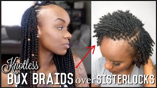 Braids Over Locs Tutorial Watch Me Do Knotless Box Braids Over My Sisterlocks  SISTERLOCKS JOURNEY [upl. by Anailuig]