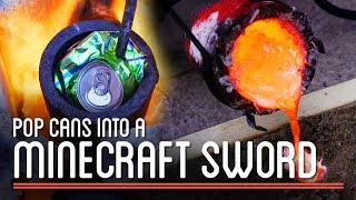 Minecraft Sword from Soda Cans Metal Casting 101 [upl. by Webber]