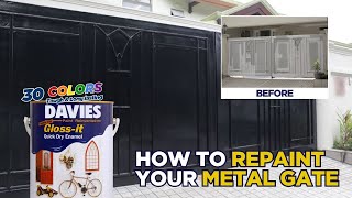 STEPBYSTEP Guide How to Repaint a Metal Gate using DAVIES GlossIt Quick Dry Enamel Paint [upl. by Ydnak]