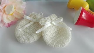 Como tejer manoplas para bebe a crochet unisex [upl. by Nalepka579]