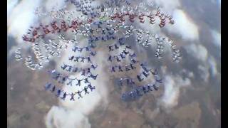 World Record 357 way skydive formation  Thailand 2004 [upl. by Kcered]