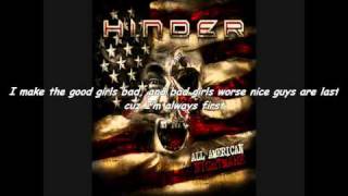 Hinder All American Nightmare Lyrics [upl. by Beitch]