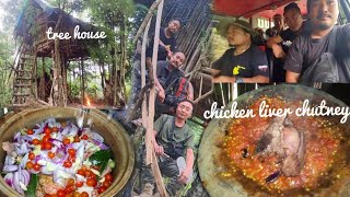 camping cooking and eating in malumkumar tree house and the roving naga field  kents vlog [upl. by Sillig]