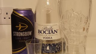 Mixing Strongbow Dark Fruit Cider with Bocian Vodka Polish Review [upl. by Htnnek]