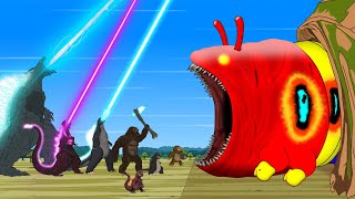 Rescue GODZILLA amp KONG From Giant Monster LeechWorm All Power Of Death Worm Skills  FUNNY CARTOON [upl. by Elleinnad962]