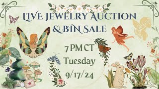 LIVE Jewelry Auction amp BIN Sale 7 PM CT Tues 91724 [upl. by Maiocco]