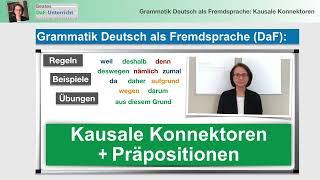 Kausale Konnektoren  Präpositionen – Beates DaFTipps [upl. by Petersen]