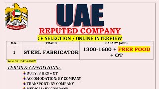 REPUTED COMPANY UAE quotDUBAIquot MPh 9418381725 9816171358 foreignemploymentinfovaca7070 [upl. by Ellenad]