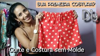 Aprenda a Cortar e Costurar Short com elástico na cintura Fácil para Iniciantes DIY [upl. by Quinta]