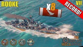 Rooke 8 Kills amp 211k Damage  World of Warships Gameplay [upl. by Mozes]