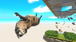 Who will survive  The collapsing bridge challenge  Animal Revolt Battle Simulator [upl. by Anuhsal]