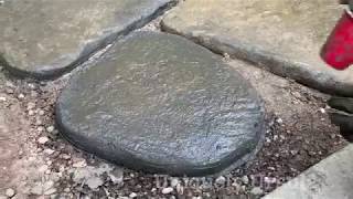 How to DIY large irregular concrete natural looking stepping stones [upl. by Sackman]