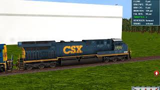 trainz 12 CSX AC6000CW leading intermodal train [upl. by Alva538]