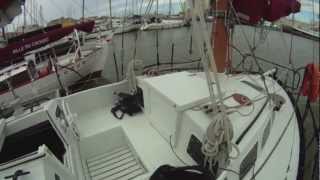 Moitessiers Historic Yacht quotJoshuaquot at the 2012 Vendee Globe  Sailing Anarchy Boat Tour [upl. by Ennairak]