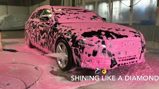 Pink Foam ProNano Audi A4 Lady Carwash Treatment  Non contact car wash [upl. by Netsud]