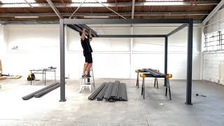 Aluminium Louvre Roof System Pergola Assembly Video [upl. by Schuler]