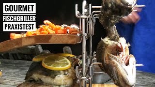 91 Praxistest des Gourmet Fischgriller mit Forelle Skrei Gemüse auf dem Holzkohlegrill [upl. by Iver104]