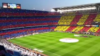 FC Barcelona  Real Madrid ESPECTACULAR el Camp Nou cantando el himno [upl. by Eiltan]