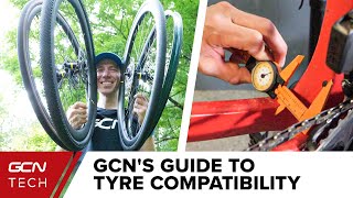 How To Make Sure Your Tyres Will Work With Your Wheels amp Frame  GCNs Guide To Tyre Compatibility [upl. by Bove667]