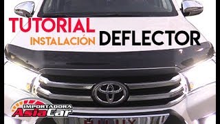 AsiaCar La Florida  Tutorial como instalar deflector de capot para Toyota Hilux 20162019 [upl. by Alpers]