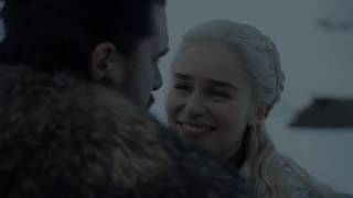 GOT  Jon Snow Kisses Daenerys and First Time Riding Daenerys Dragon Scene  Season 8 Episode 1 [upl. by Pinter187]