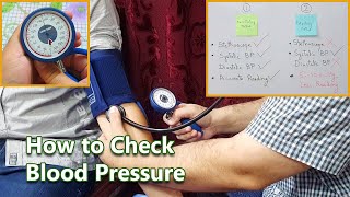 How to Check Blood Pressure by Using Manual BP Apparatus  Aneroid Sphygmomanometer [upl. by Richel]