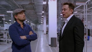 Elon Musk Shows Leonardo DiCaprio Around the Tesla Gigafactory 2016 [upl. by Nyret37]