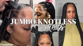 JUMBO KNOTLESS BRAIDS TUTORIAL DAEDOHAIR [upl. by Allenotna]