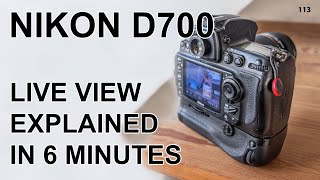 Nikon D700 Live view modes walk through [upl. by Chamberlin]