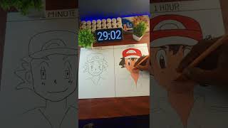 1 minute 1 hour drawing challenge😨 challenge shorts drawing [upl. by Joseph]