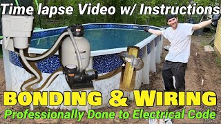 How to Bond Wire Above Ground Pool Electrical Wiring bonding pump motor skimmer frame Electric Code [upl. by Yrolam]