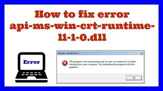 how to fix error apimswincrtruntimel110dll [upl. by Finstad384]