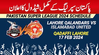 PSL 2024  PSL 2024 complete Schedule Date Time amp Venue  PSL 9 Schedule  Ad sports [upl. by Aicert600]