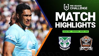 NRL PreSeason 2024  Warriors v Wests Tigers  Match Highlights [upl. by Aisak]