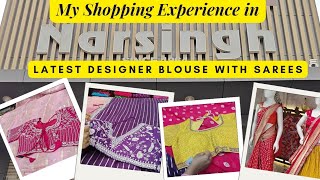 Narsingh Sarees and Fabric Shopping  Trending Instagram designer Saree amp blouses with Price  Pattu [upl. by Relda518]