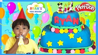 PLAY DOH CAKE Happy Birthday Chocolate Surprise Eggs [upl. by Armando]