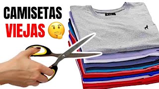 3 IDEAS FÁCILES DE RECICLAR CAMISETAS VIEJAS  TRANSFORMAR ROPA [upl. by Imas119]