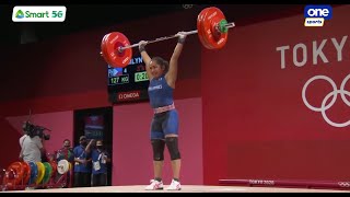 Hidilyn Diaz winning moment at the 2020 Tokyo Olympics [upl. by Sdlonyer]