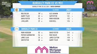 ECB Friendly  Burghley Park CC Cricket Week XI v MCC 1st XI [upl. by Yenahc681]