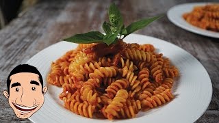 Pasta with Pancetta  Pasta with Italian Bacon and Tomato Basil Sauce  Italian Food Recipes [upl. by Rew304]