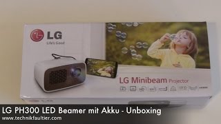 LG PH300 LED Beamer mit Akku  Unboxing [upl. by Lletnwahs]