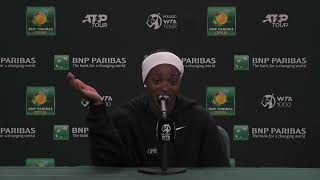 Sloane Stephens Press Conference Following 1st Round 2022 BNP Paribas Open Match [upl. by Mashe117]