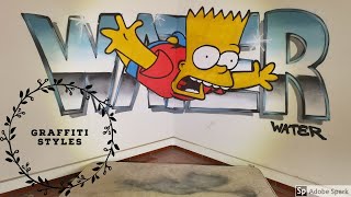 3D Graffiti  Corner Wall  Chrome Letters [upl. by Sulokcin18]