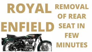 ROYAL ENFIELD BULLET REMOVING OF REAR SEAT IN FEW MIN [upl. by Yetnom]